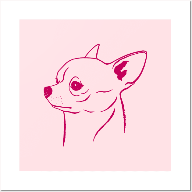 Chihuahua (Pink and Berry) Wall Art by illucalliart